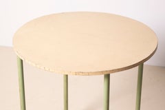 1930s Czech Bauhaus Side Table in Pastel, Steel and Wood