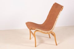 Bruno Mathsson Eva Swedish Mid-Century Lounge Chair with Leather Cover, 1960s