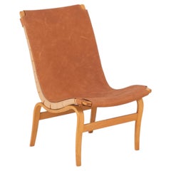 Bruno Mathsson Eva Swedish Mid-Century Lounge Chair with Leather Cover, 1960s