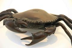 Continental Bronze Crab Form Inkstand