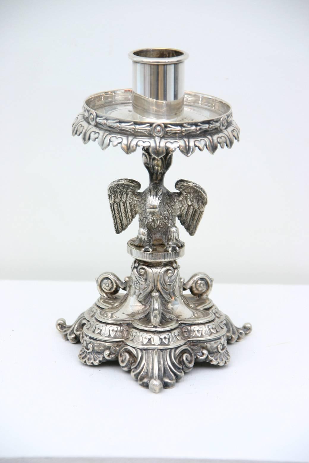 Sheffield Plate Candle Stand For Sale 1