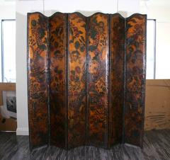 17th Century Leather Screen