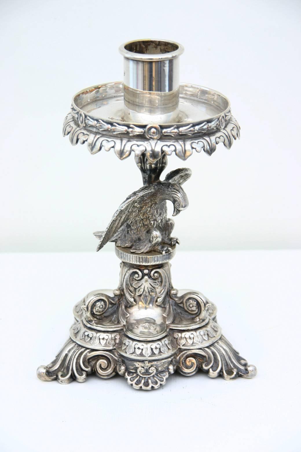 Victorian Sheffield Plate Candle Stand For Sale