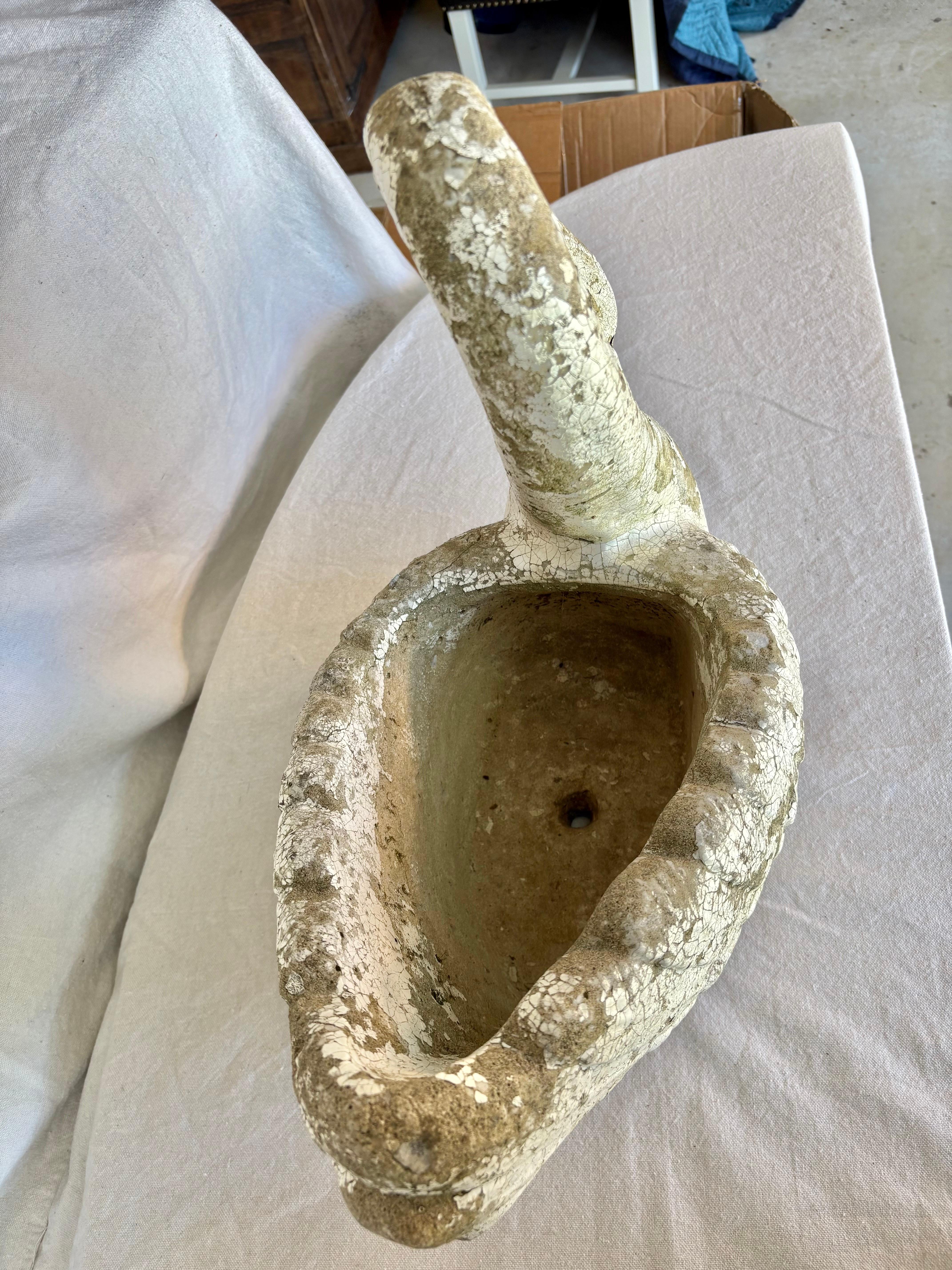 Early 20th Century Concrete Swan Planter For Sale 3