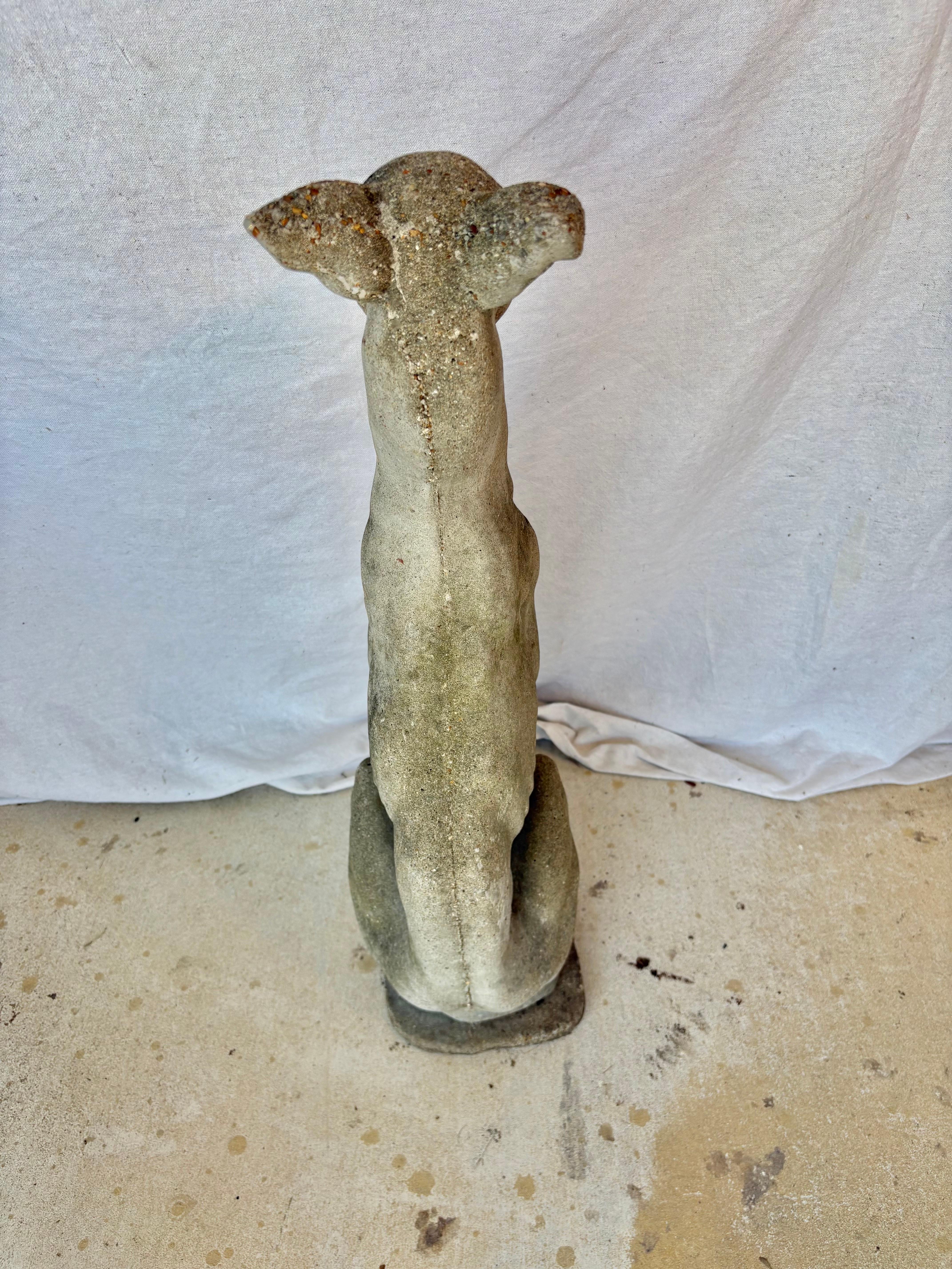 Early 20th Century French Concrete Whippet Greyhound Dog Garden Sculpture For Sale 1