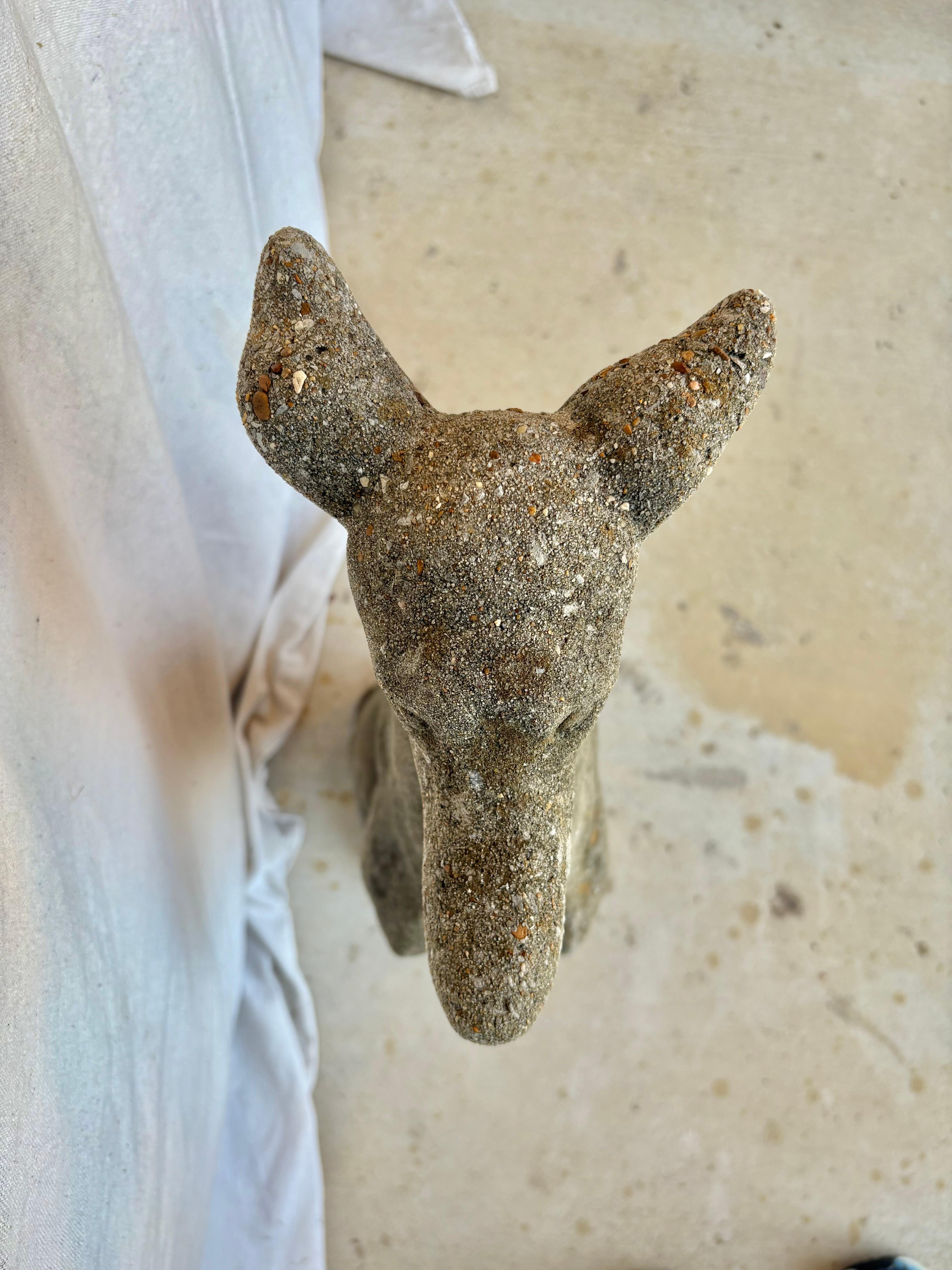 Early 20th Century French Concrete Whippet Greyhound Dog Garden Sculpture For Sale 4