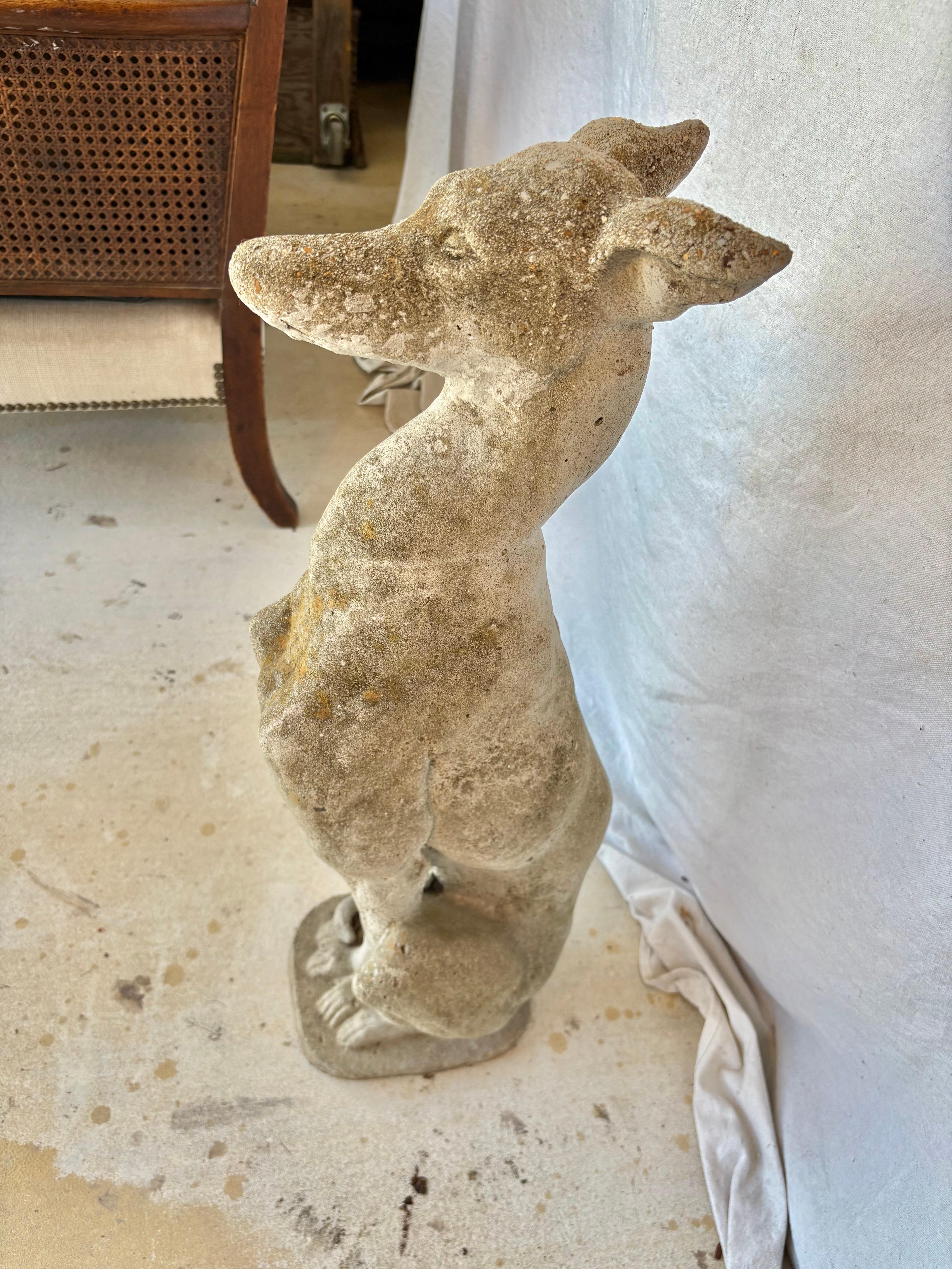 Early 20th Century French Concrete Whippet Greyhound Dog Garden Sculpture For Sale 10