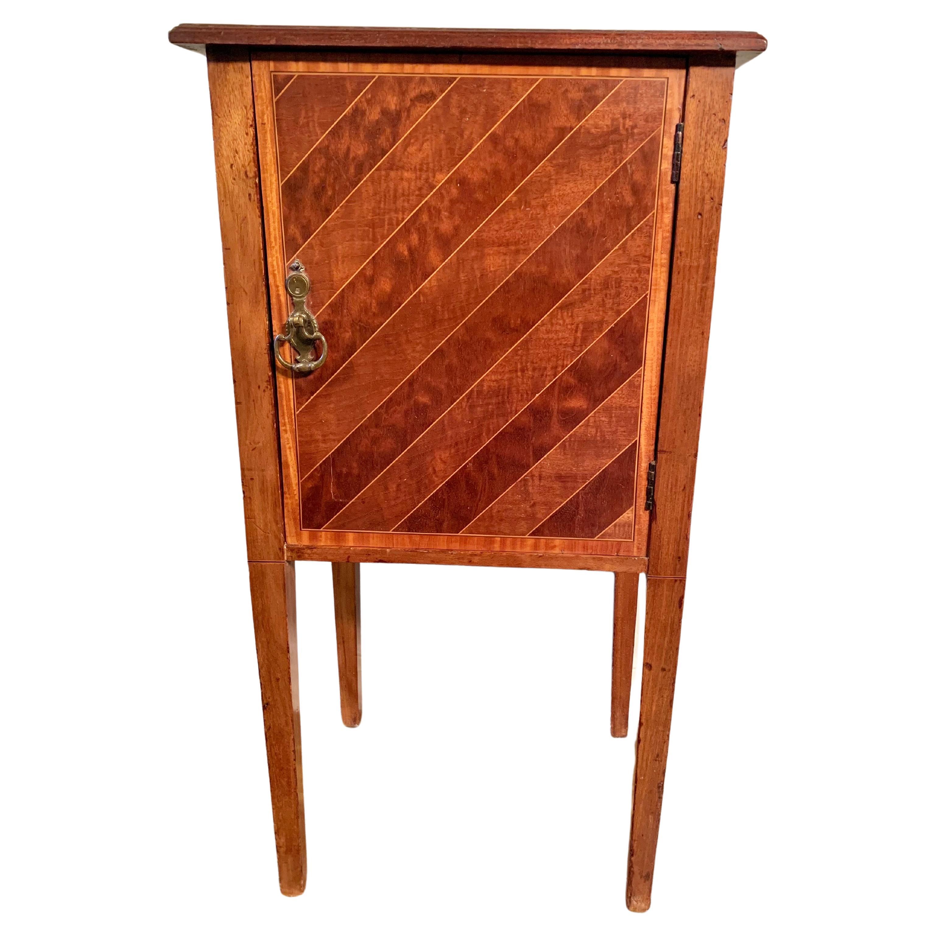 Late 19th Century English Walnut Maple & Co Cabinet Side Table For Sale
