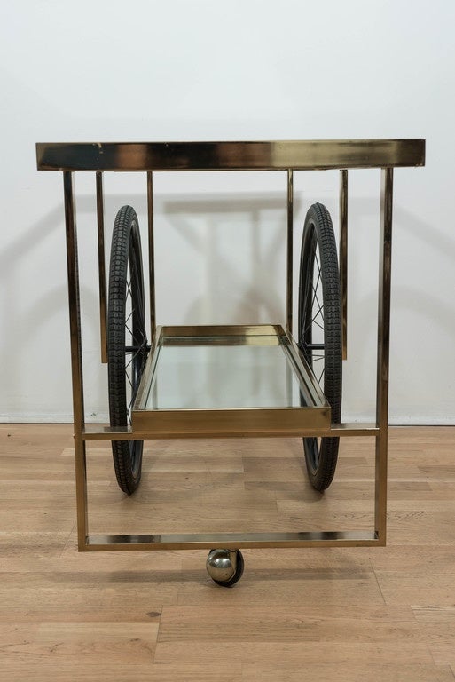 1970s Brass-Plated Bar Cart from Canada 1