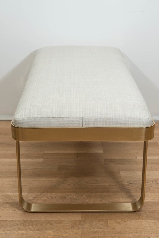 Polished Brass Bench in the Manner of Milo Baughman for Pace