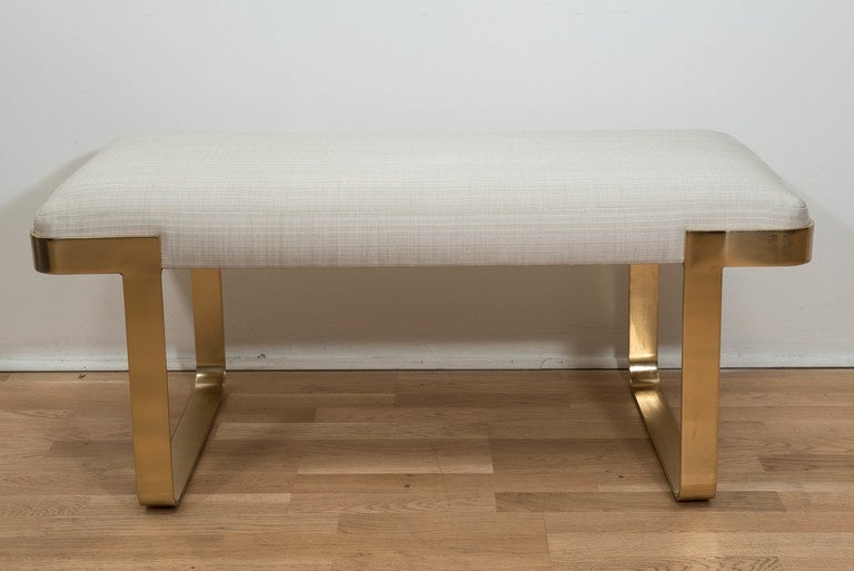 Brass Bench in the Manner of Milo Baughman for Pace In Excellent Condition In Toronto, ON