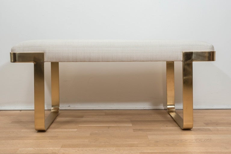 Contemporary Brass Bench in the Manner of Milo Baughman for Pace