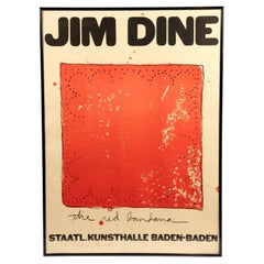Vintage JIM DINE Red Bandana Lithograph, Signed 