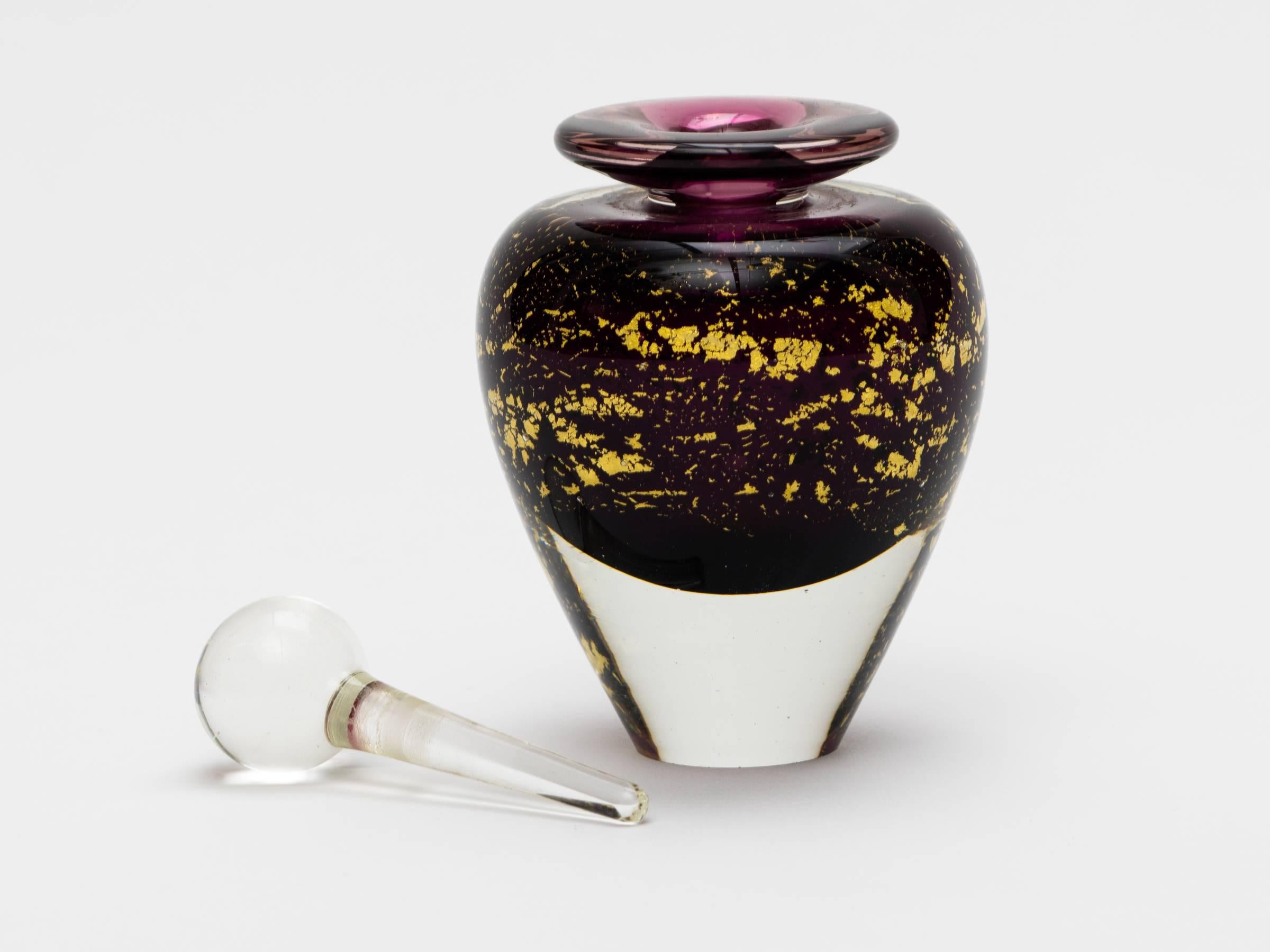 Mid-Century Modern Stylish Blown Glass Perfume Bottle