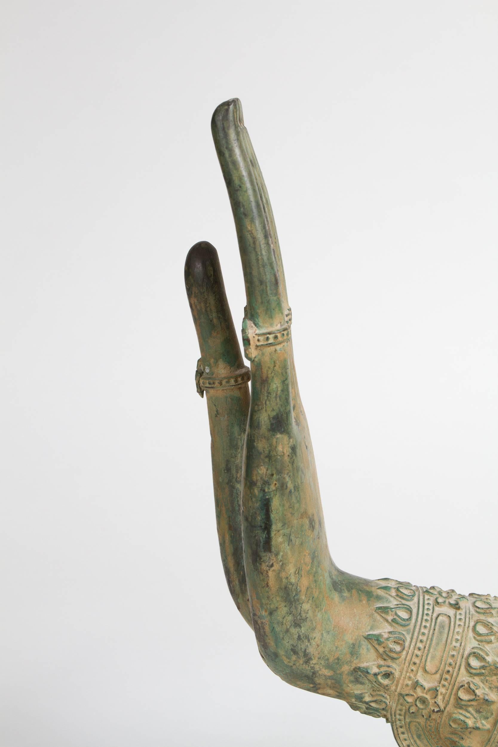 Pair of Thai Green Patinated Bronze Buddha Hands 4