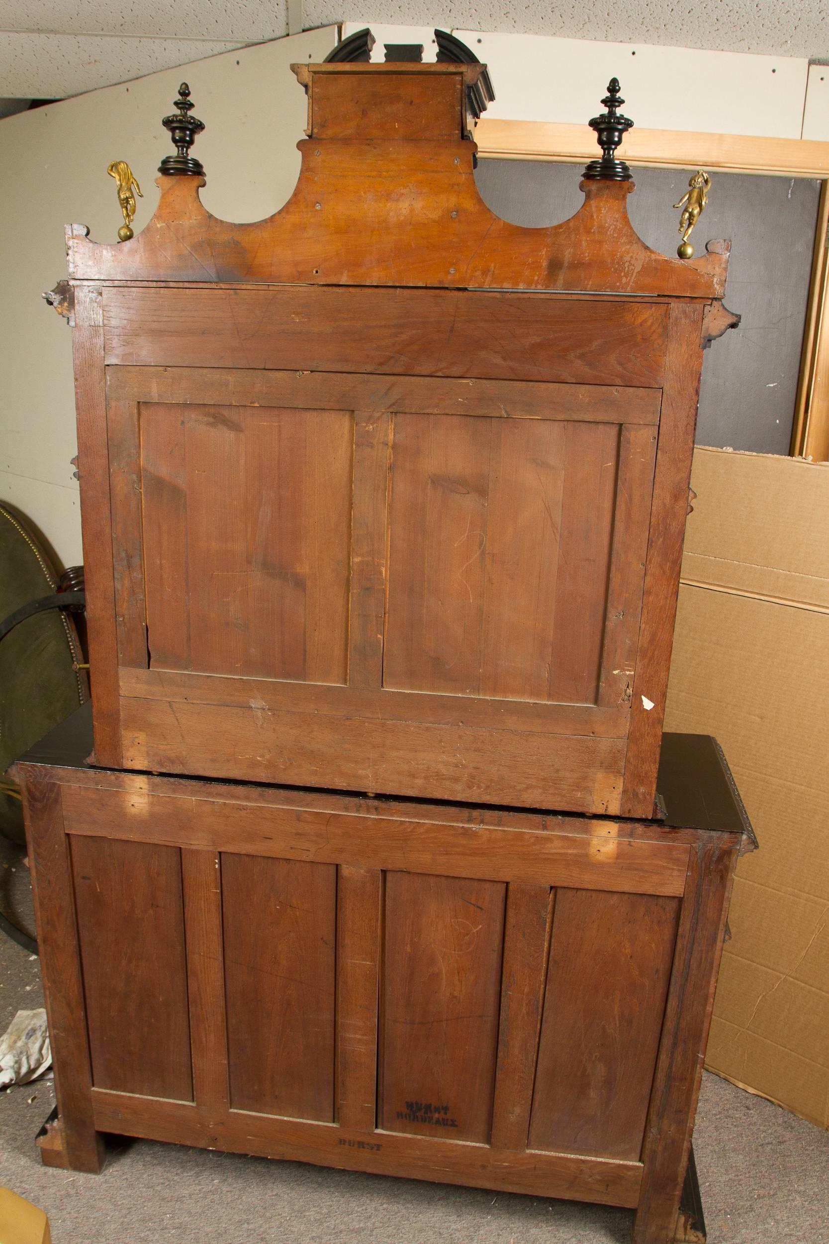 French Fine Renaissance Style Ebonized Cabinet For Sale