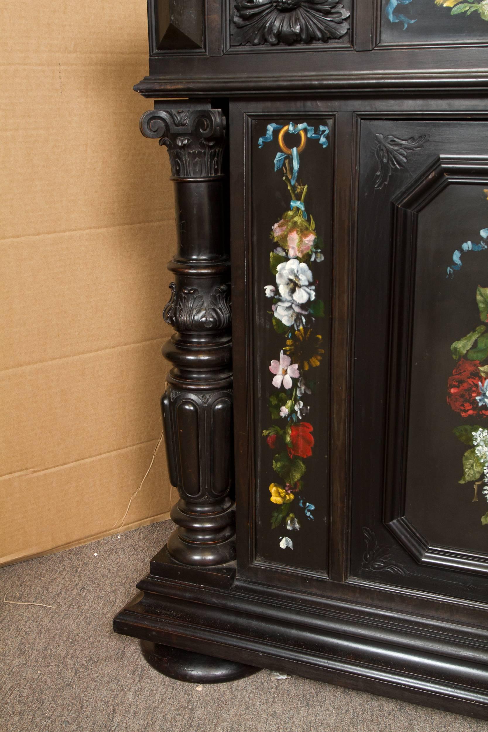Fine Renaissance Style Ebonized Cabinet For Sale 2