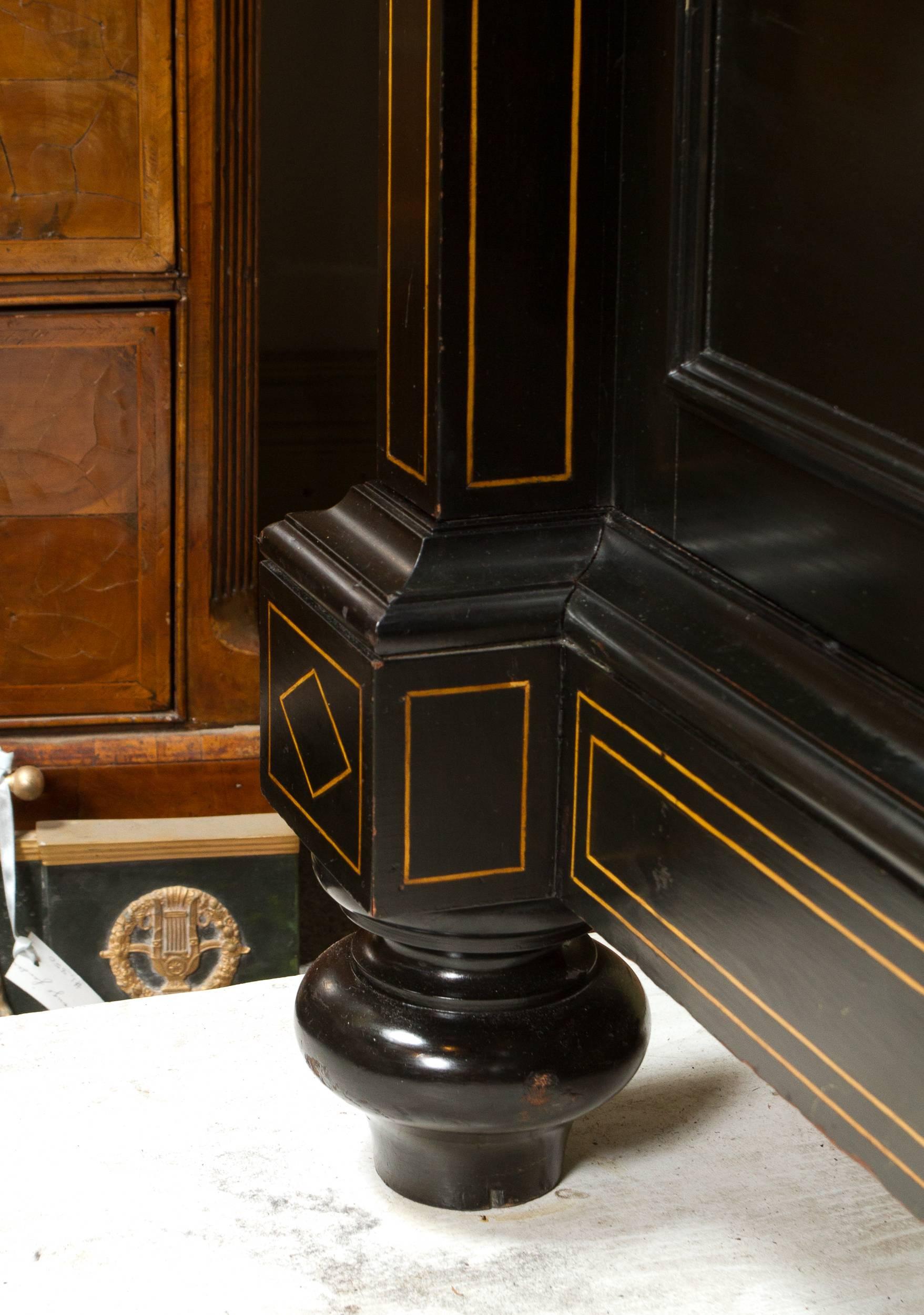 Wood Stylish Ebonized Napoleon III Bookcase For Sale