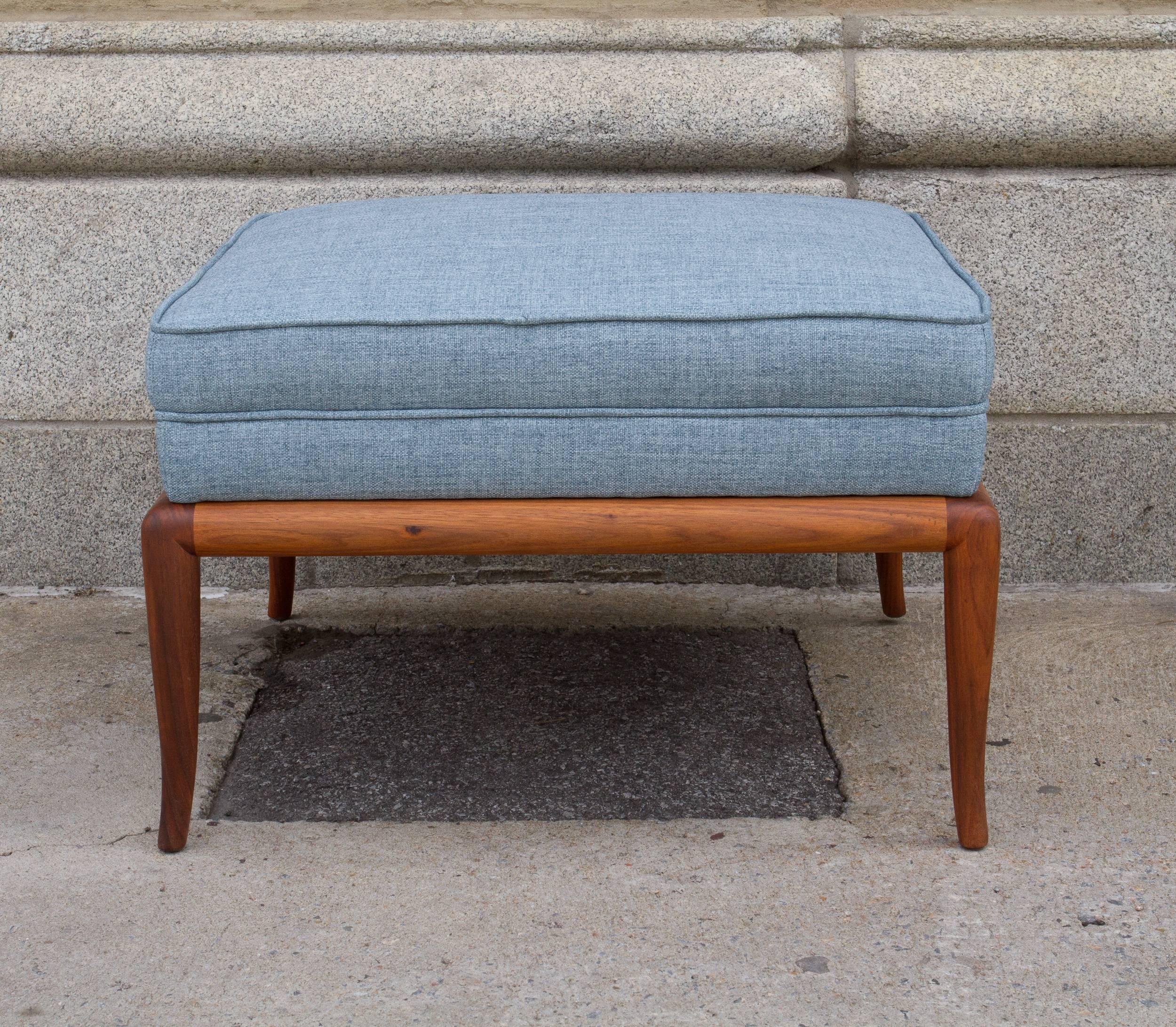 Mid-Century Modern Classic Walnut Ottoman by Robsjohn-Gibbings for Widdicomb