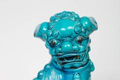 Great Pair of Chinese Tuquoise Ceramic Foo Dogs
