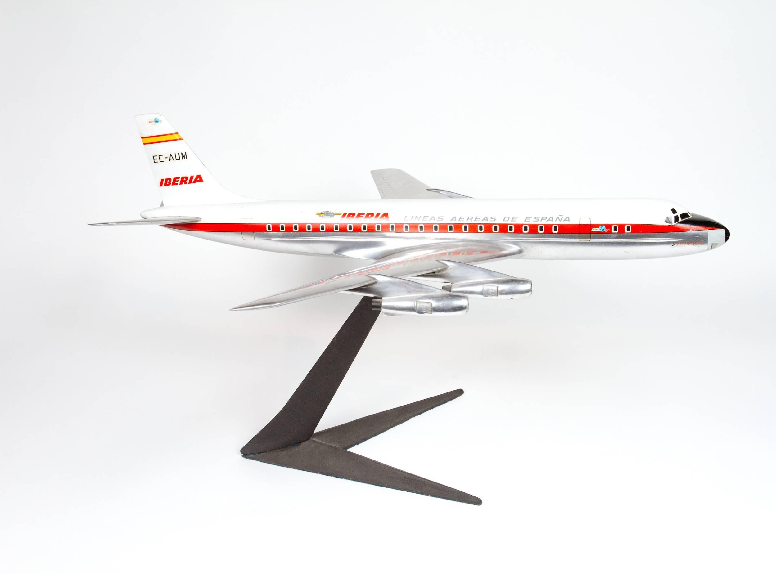 Spanish Pair of Unmatched of Solid Aluminium Iberia Airplane Models