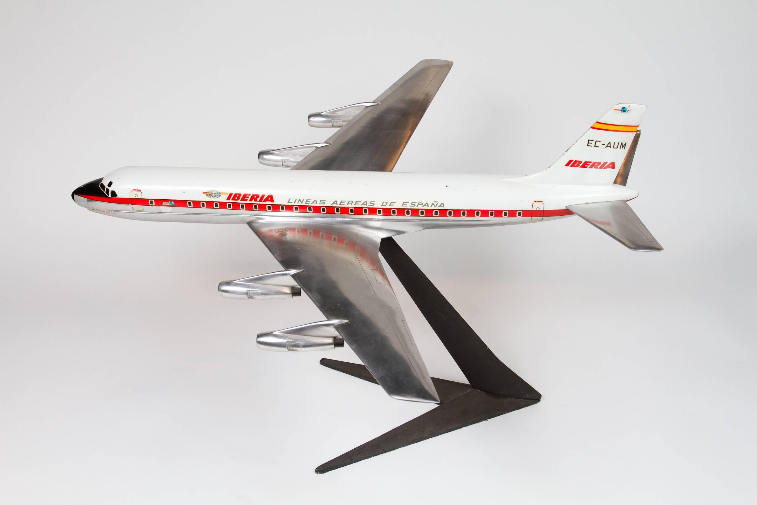 Aluminum Pair of Unmatched of Solid Aluminium Iberia Airplane Models