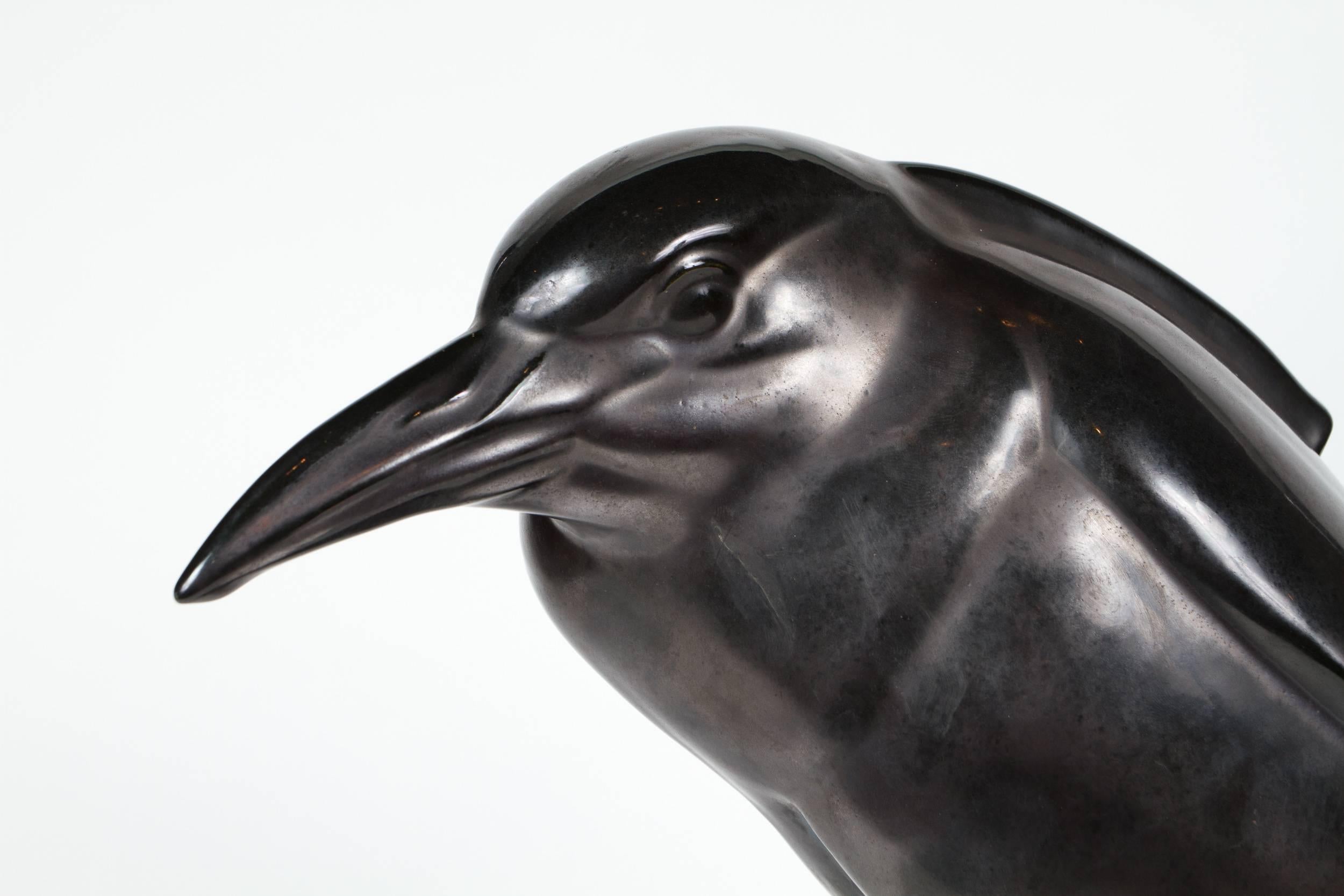 ceramic raven sculpture