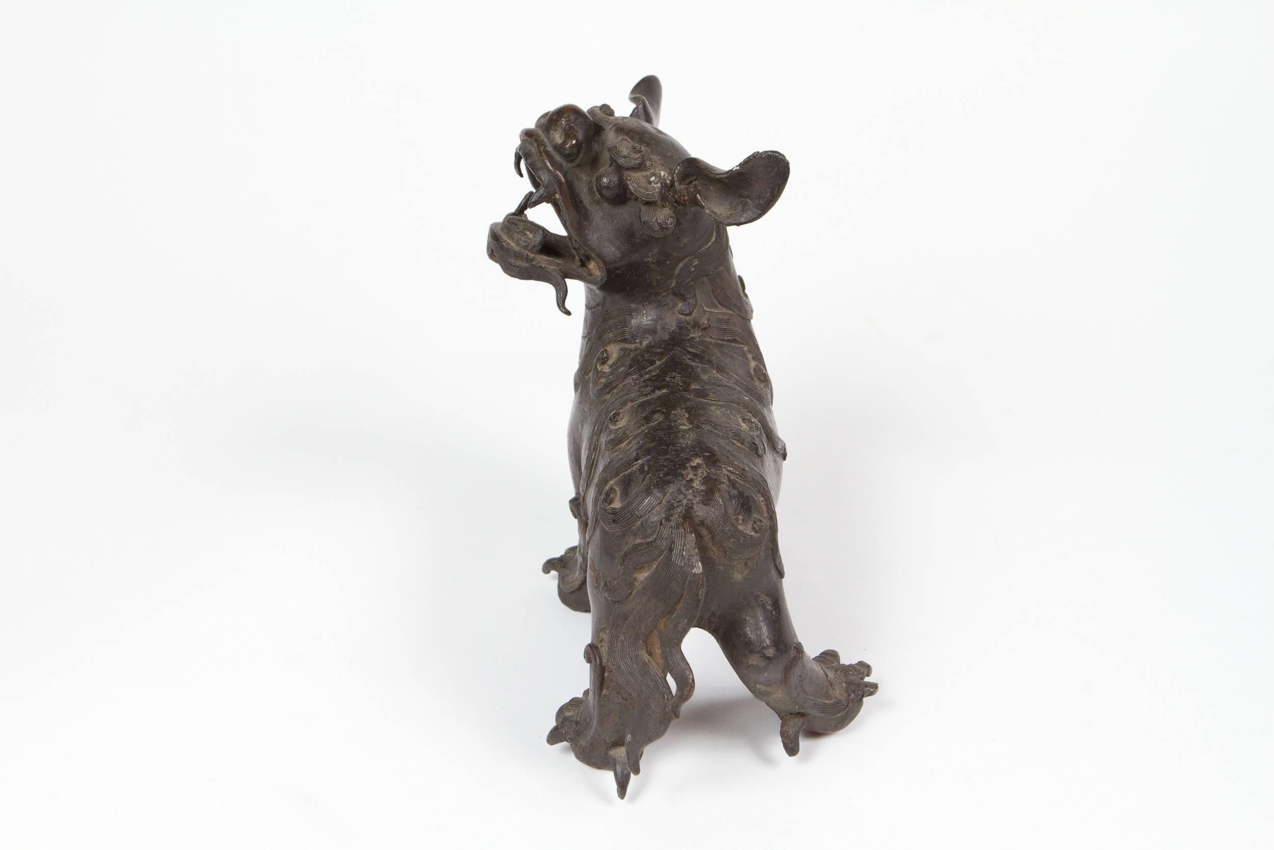 19th century bronze Chinese Foo Dog.