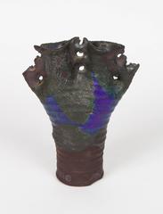 Purple and Grey Studio Ceramic Vase by Micheal Cohen