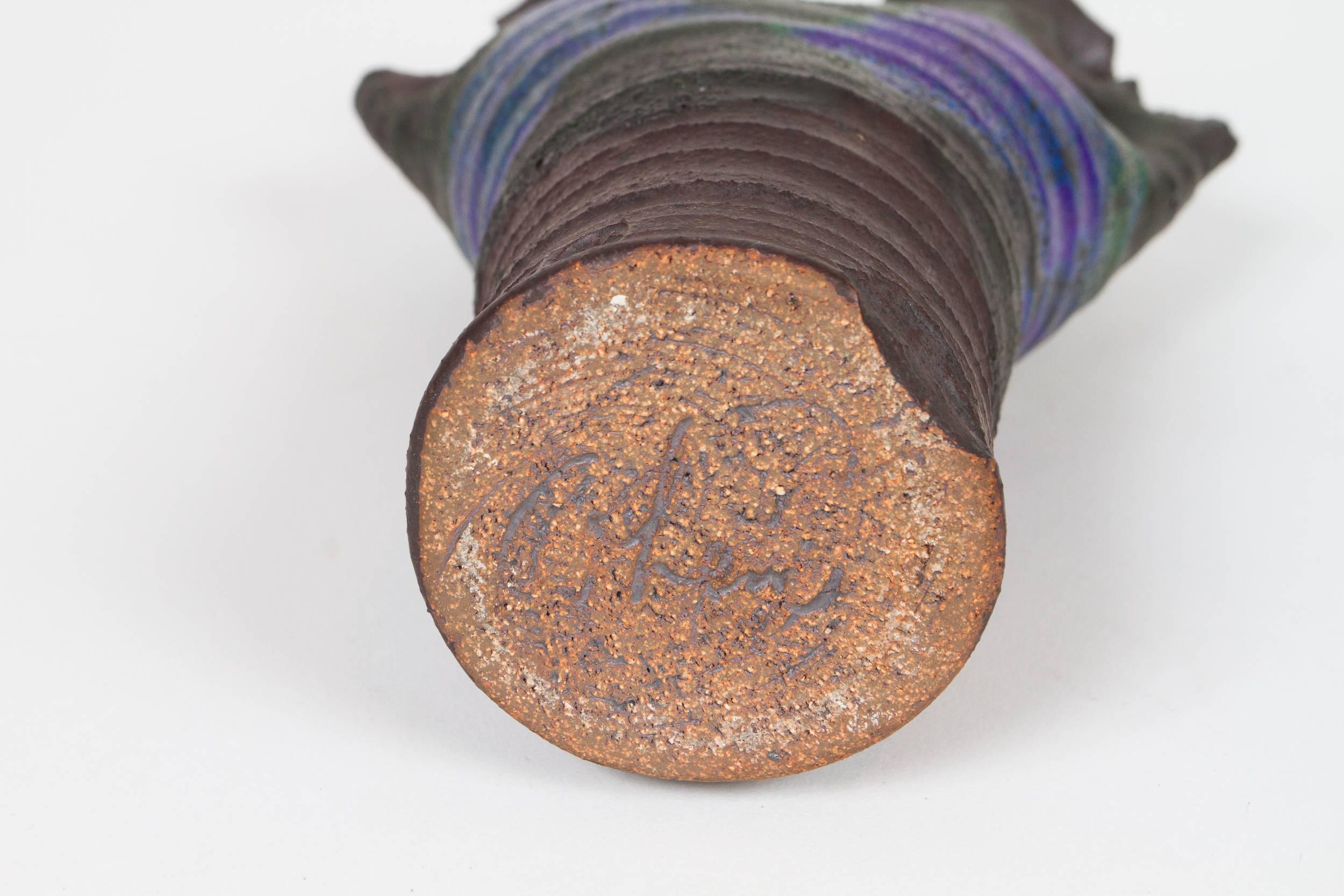 Terracotta Vaso in ceramica Studio A viola e grigio di Micheal Cohen in vendita