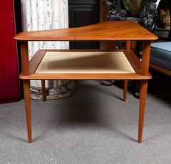 Great Teak Corner Table by Peter Hvidt and Orla Mølgaard-Nielsen