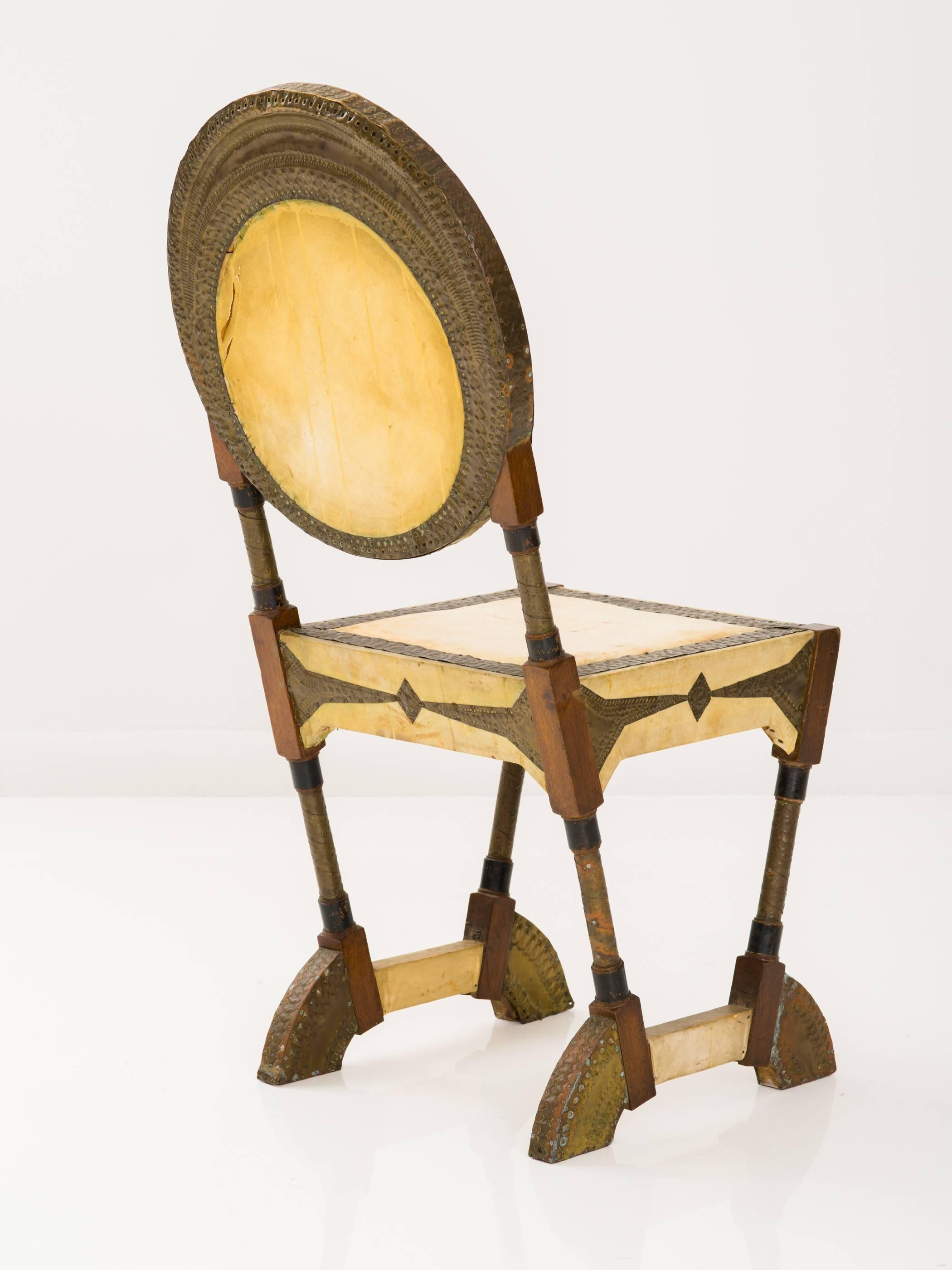 Early 20th Century Rare and Unusual Form Chair by Carlo Bugatti