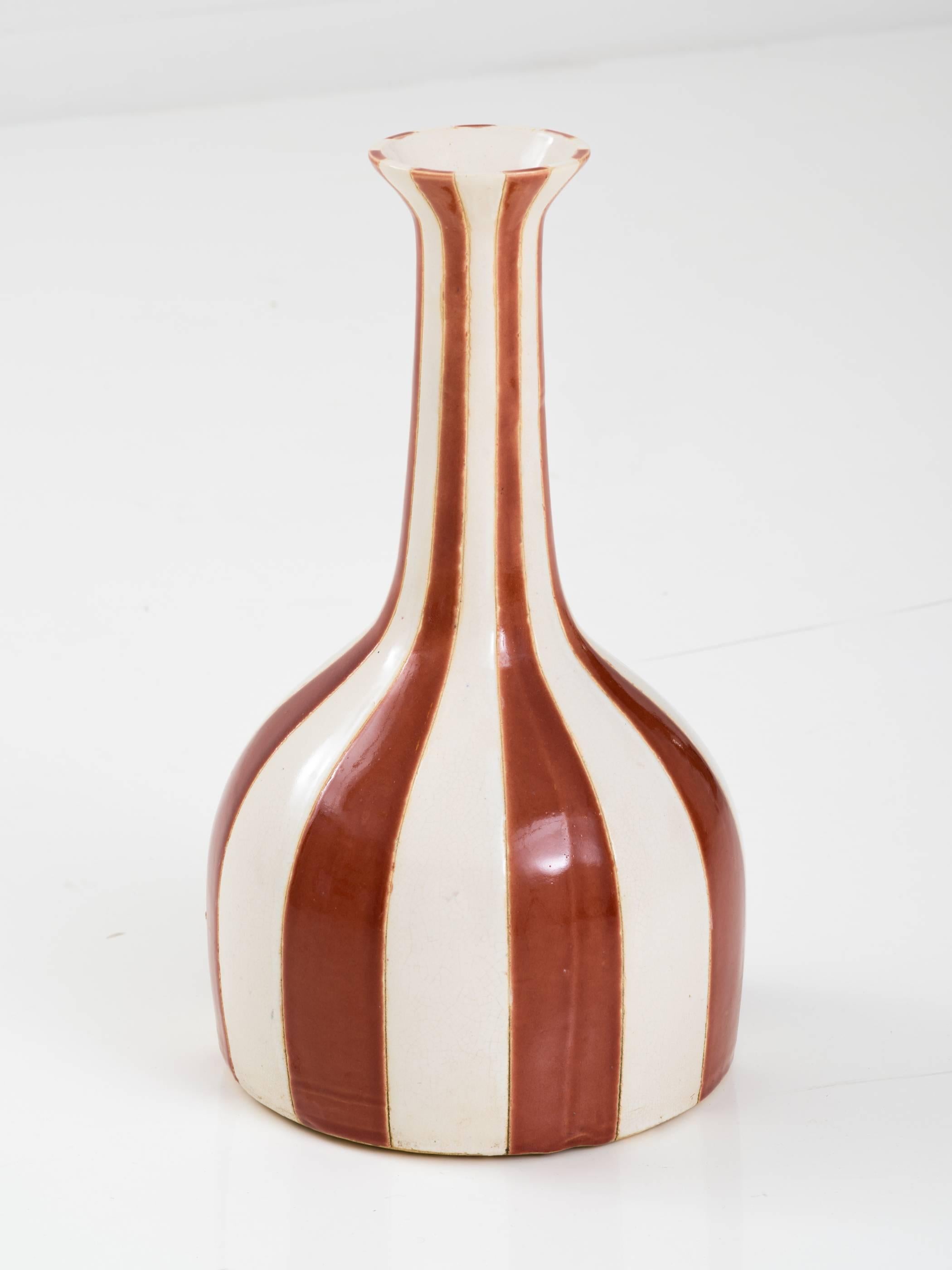 Mid-20th Century Interesting Italian Glazed Ceramic Vase For Sale
