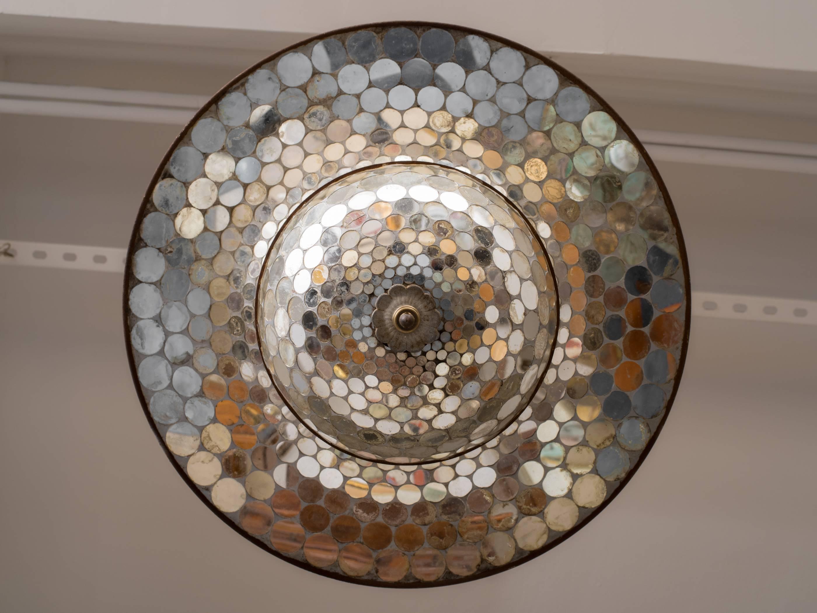 American Whimsical Mirrored Mosaic Suspension or Disco Ball