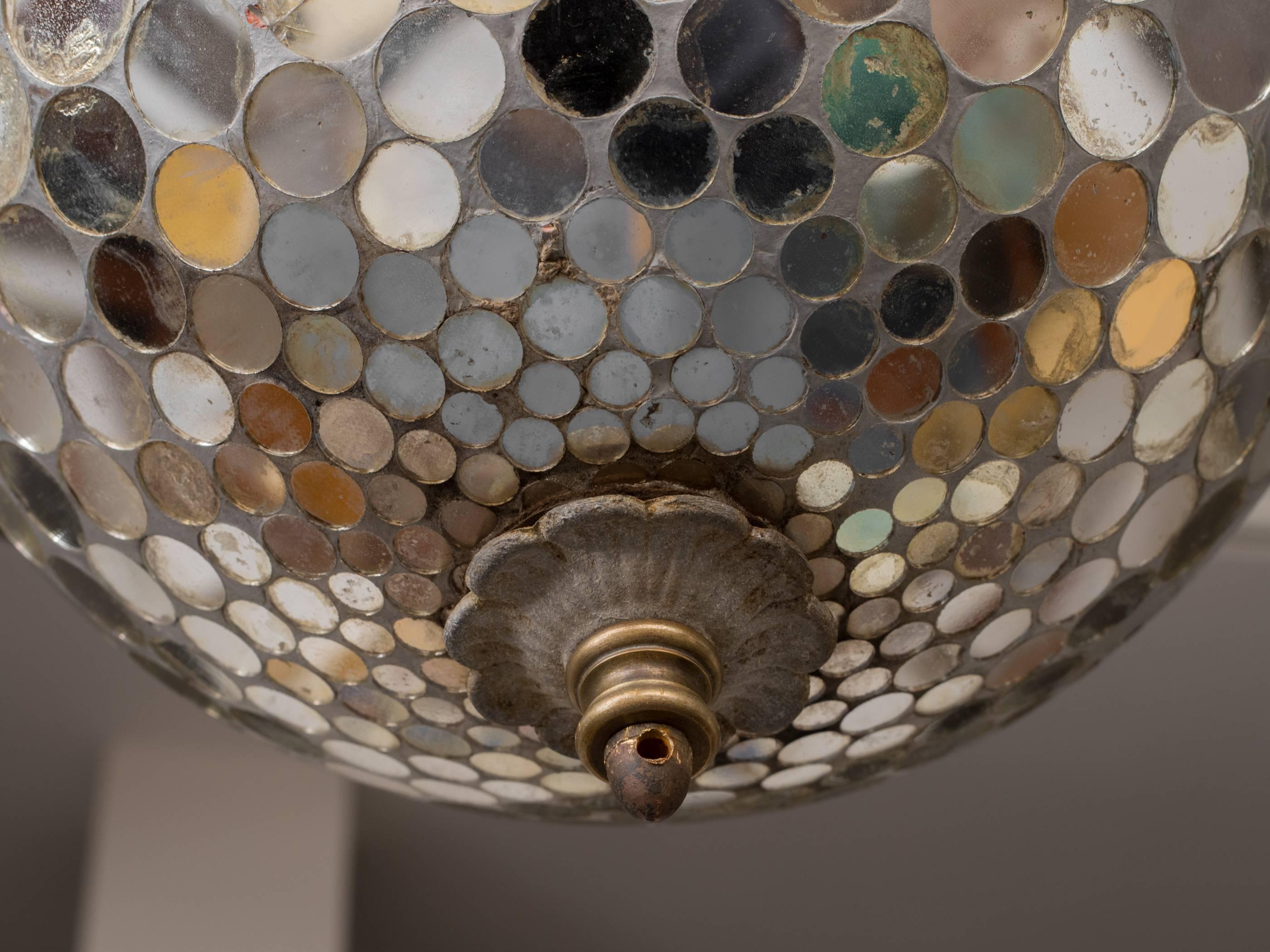 Mid-20th Century Whimsical Mirrored Mosaic Suspension or Disco Ball