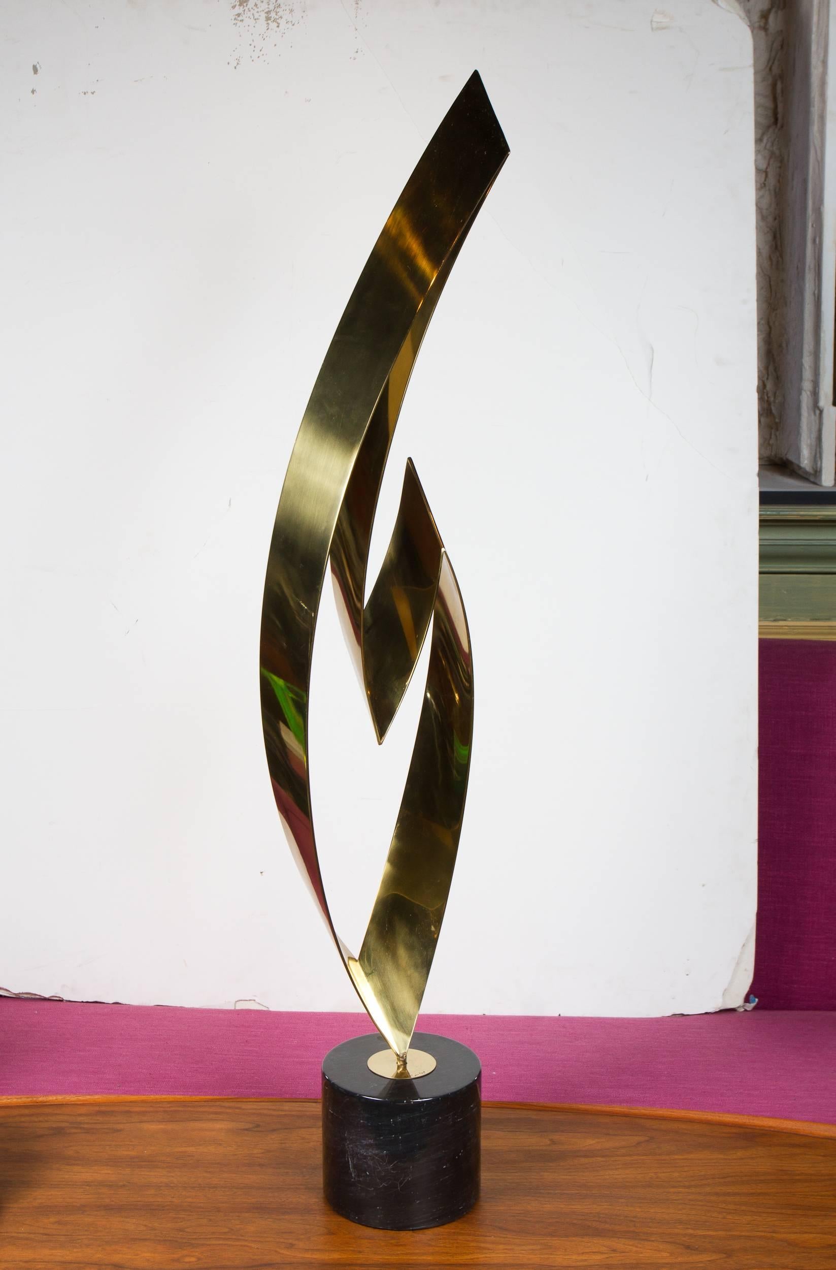 Brass Flame Sculpture by Curtis Jere In Good Condition In Montreal, QC