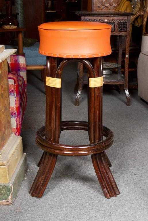 Great Set of Six Bamboo Bar Stools For Sale at 1stdibs
