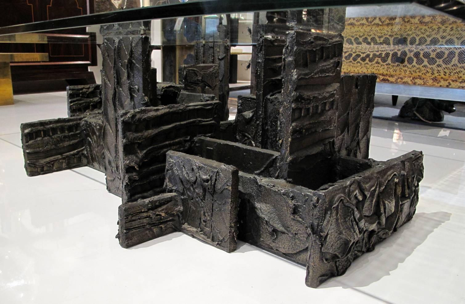 Sculpted Bronze Coffee Table by Paul Evans In Excellent Condition In Montreal, QC