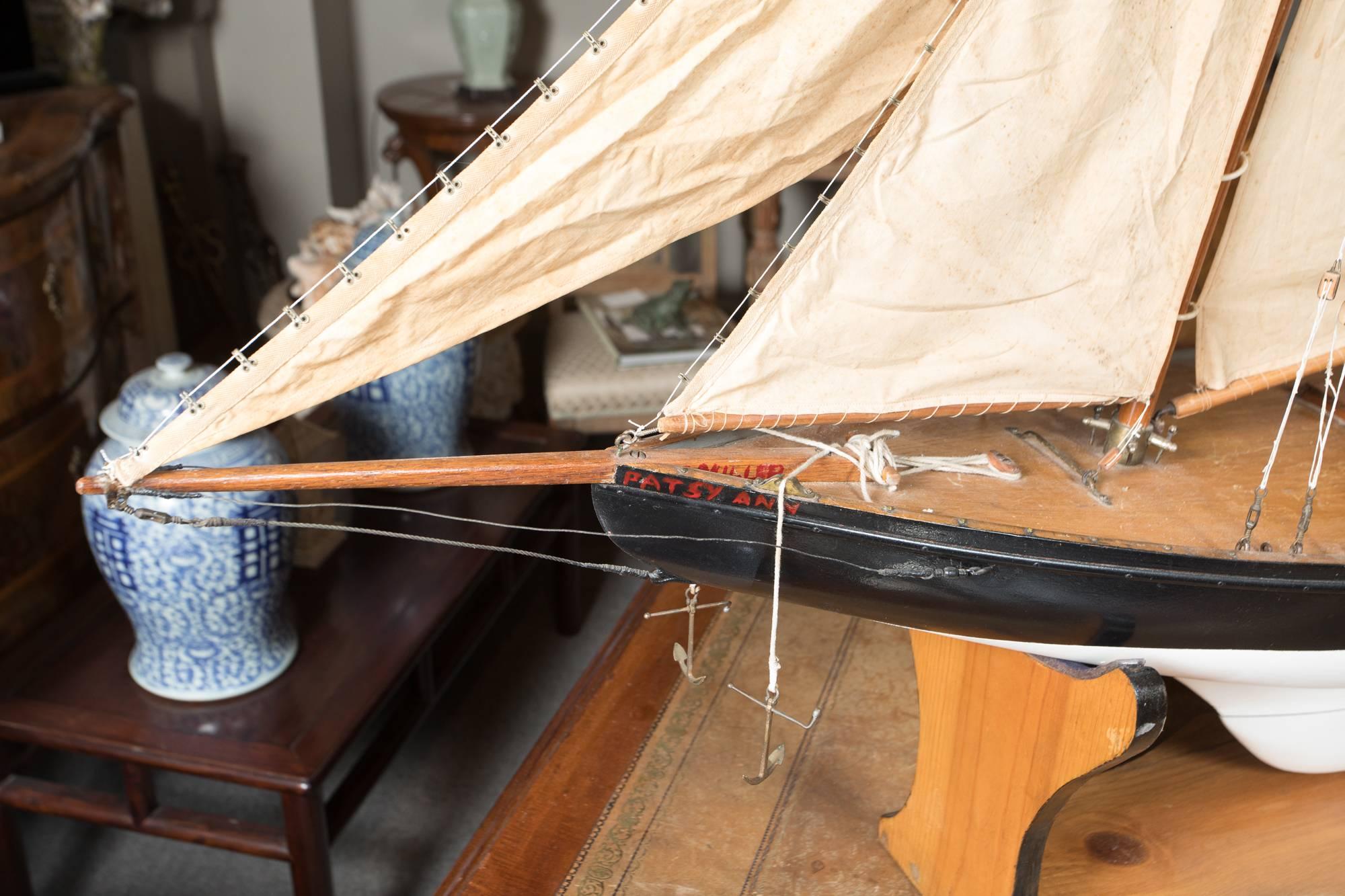 Canadian Vintage Schooner Model Sail Boat 