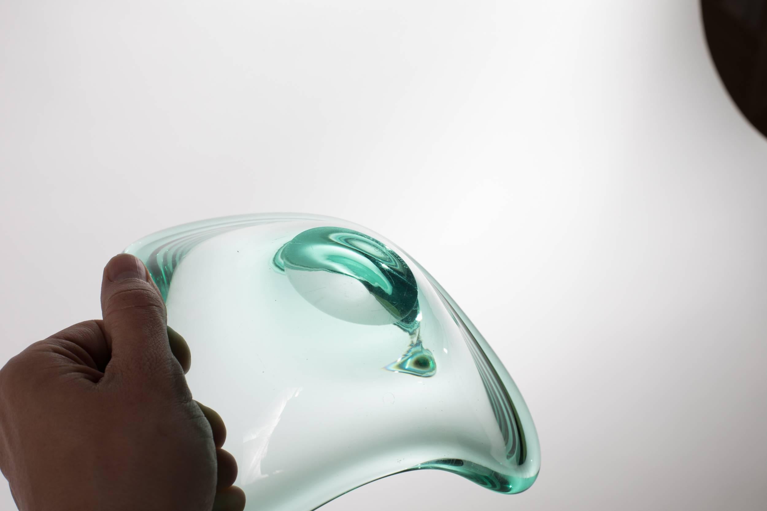 Danish Holmegaard Biomorphic Glass Bowl by Per Lutken For Sale
