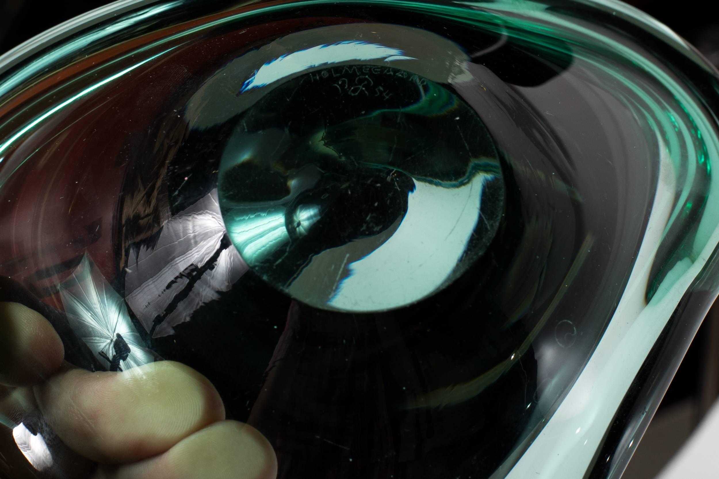 Holmegaard Biomorphic Glass Bowl by Per Lutken For Sale 3