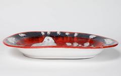 1950s Italian Glazed Ceramic Oval Charger