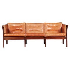 Scandinavian Mahogany Suite of a Sofa and Settee