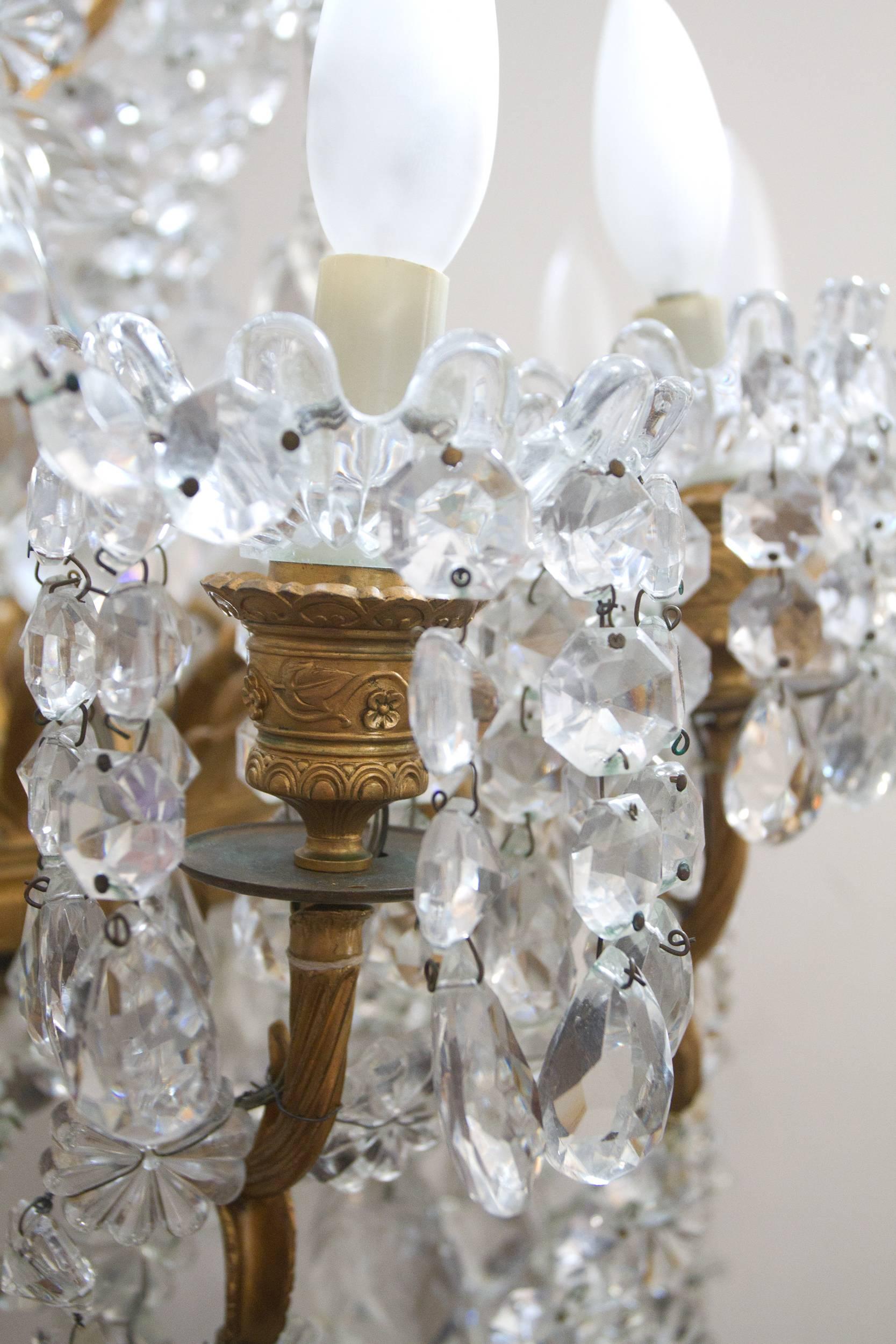 20th Century Neoclassical Style Crystal Chandelier by Baccarat and Barbedienne For Sale