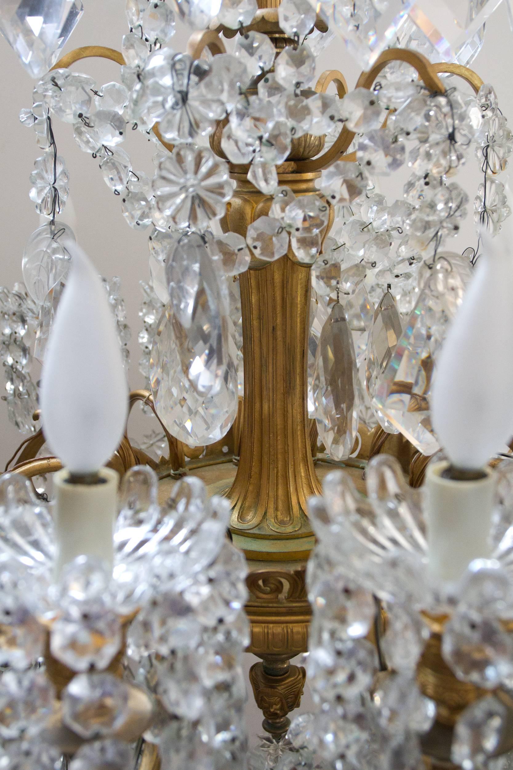 Neoclassical Style Crystal Chandelier by Baccarat and Barbedienne For Sale 1