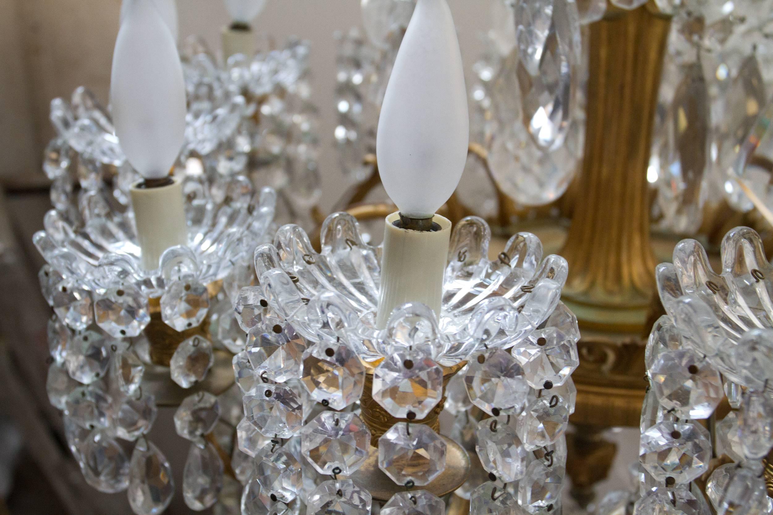 Neoclassical Style Crystal Chandelier by Baccarat and Barbedienne For Sale 2