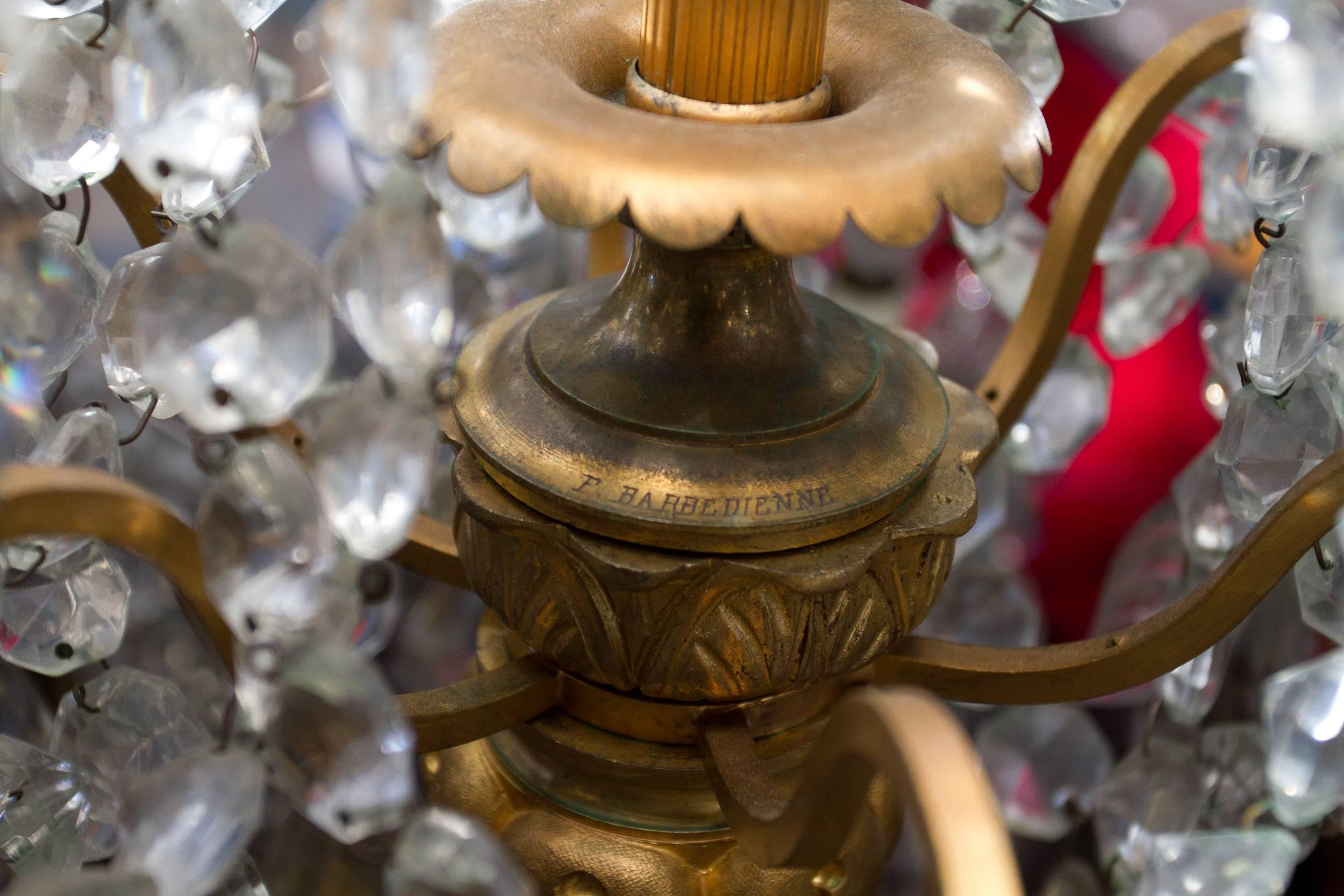 Lampadario di cristallo in stile neoclassico di Baccarat e Barbedienne in vendita 3
