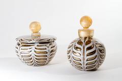 Perfume Bottle and Covered Bowl by Barovier & Toso