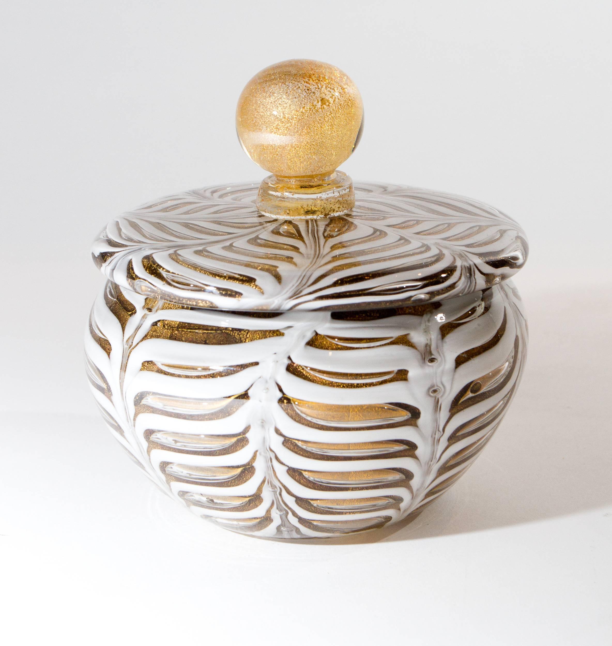 Mid-Century Modern Perfume Bottle and Covered Bowl by Barovier & Toso
