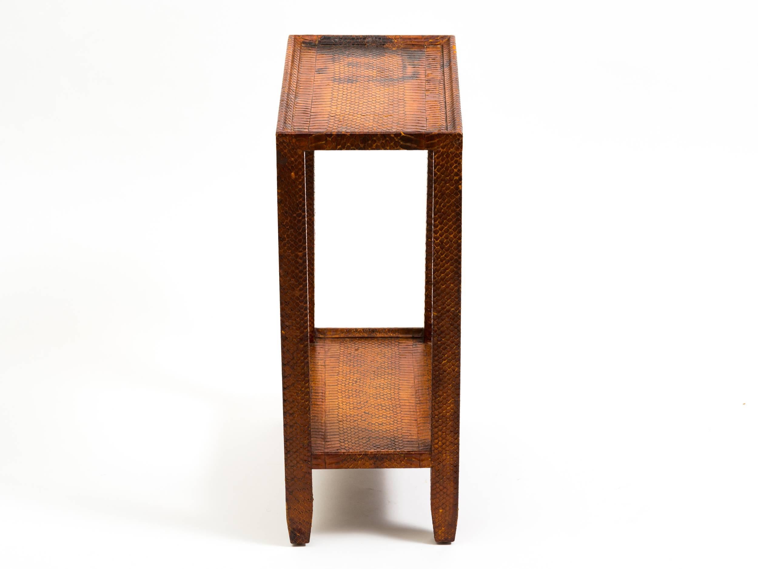 Snakeskin Covered Side Table 1